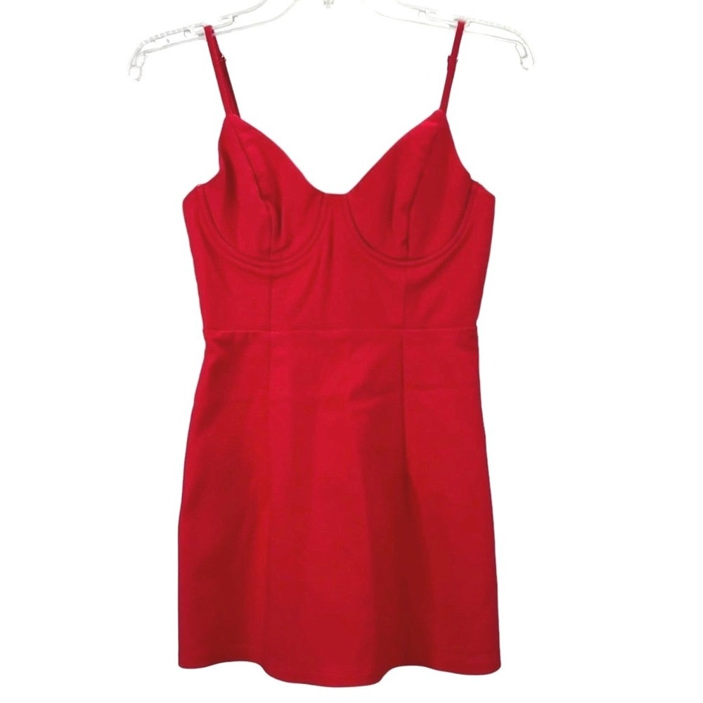 Polly Bustier Mini Dress Coquette Y2K Red Bodycon Party Women 8 Red